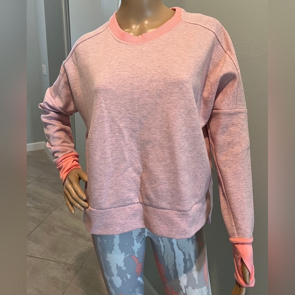Adidas Soft Knit Long Sleeve Crewneck in Peach &‎ Grey Heather  Size XS  …